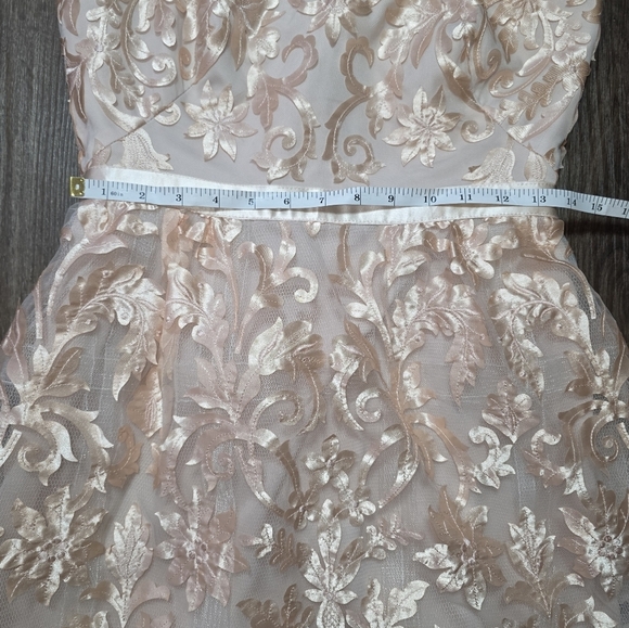 Marchesa Notte Strapless Nude Pink Floral Embroidered Lace  Cocktail Dress Sz S - Picture 14 of 15